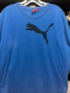 Puma Royal Blue Pet Tee with Black Puma Cat Logo